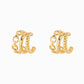 3-Line Horsebit Hoop Earrings: Gold