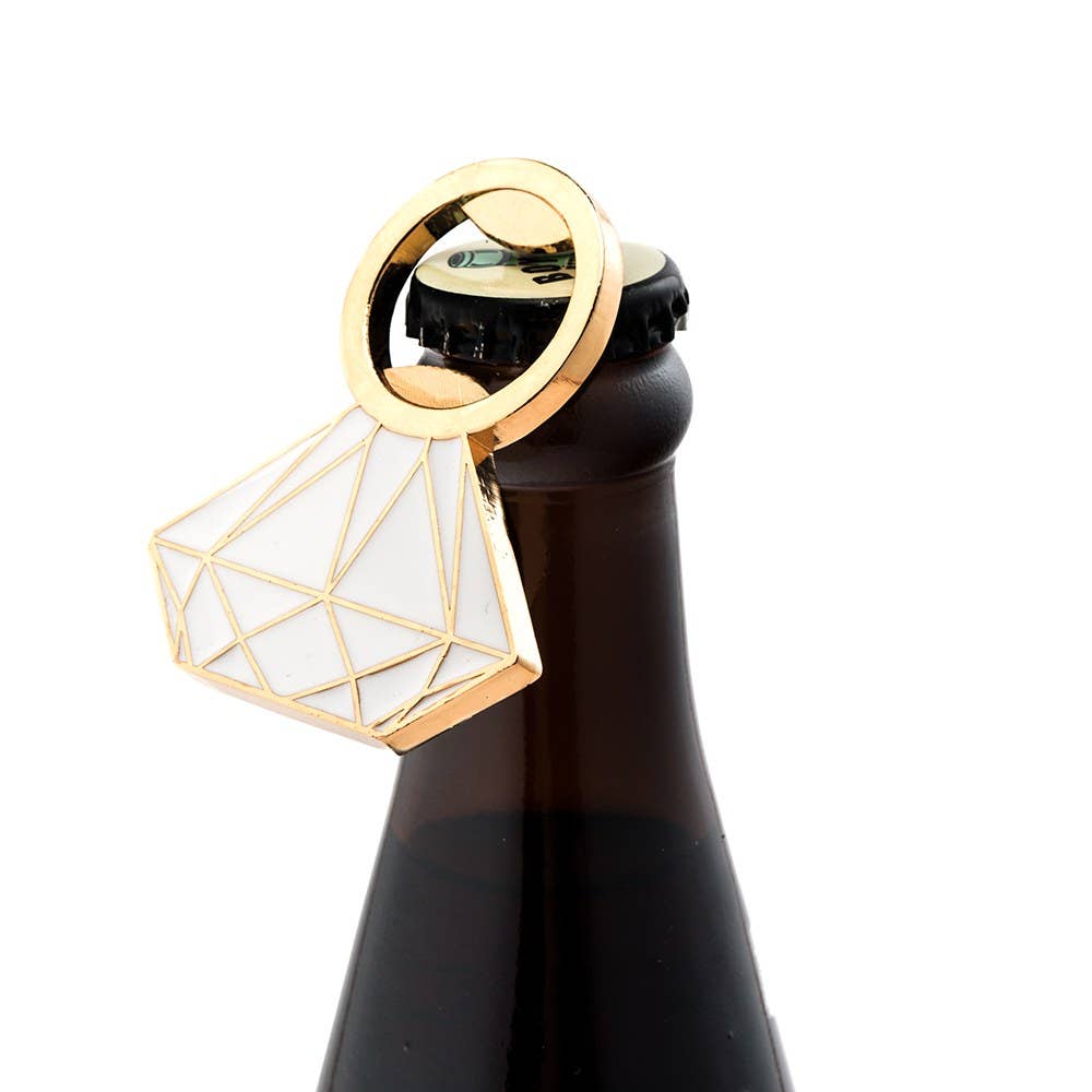 Flat Metal Diamond Ring Bottle Opener