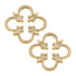 Bellamy Open Quatrefoil Stud Earrings in Worn Gold