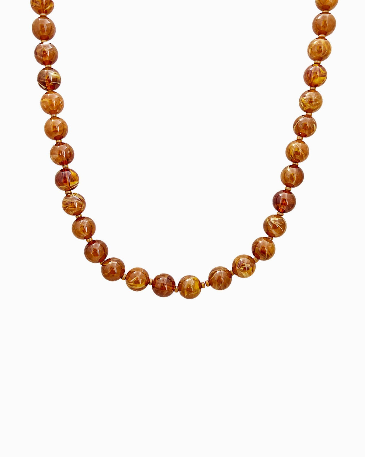Autumn Marbled Bead Necklace: Dark Multi