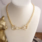 Horse Bit Chain Necklace – Gold Silver - Modern Equestrian Link Necklace: Gold