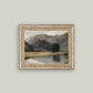 River Mountainscape Framed Antique Art: 10x8