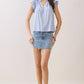 CT9815-Soft Ruffled Mock Neck Top with V-Notch Detail: White / L