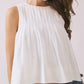 CT9082-Pleated Detail High Low Sleeveless Top: Baby Blue / L