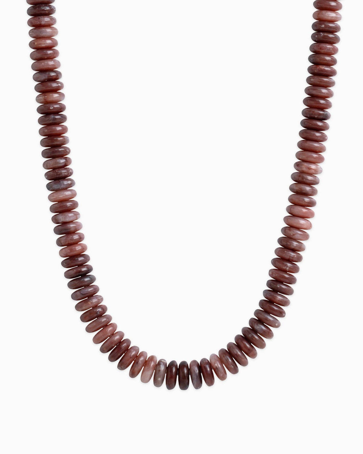 Neutral Color Wide Marble Beaded Necklace: Burgundy