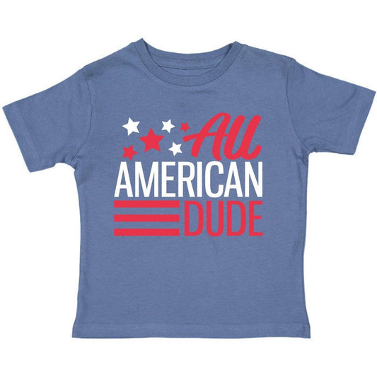 All American Dude Short Sleeve Shirt - Kids 4th of July Tee