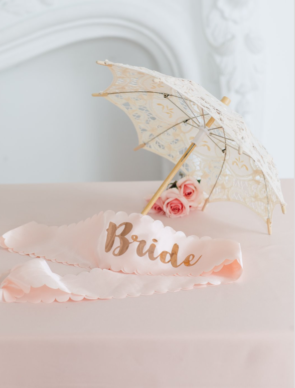 Antiqued Battenburg Lace Parasol - Small