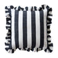 Ruffled Cabana Stripe Pillow Cover Collection: Blue