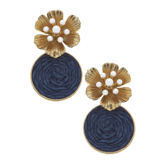 Palm Beach Pearl & Raffia Earrings