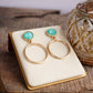 Gold Dipped Hoop Earrings with Faceted Stone – Color Pop Glow: Garnet Red