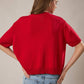 SHORT SLEEVE SWEATER CARDIGAN: LT OLIVE / L