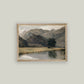 River Mountainscape Framed Antique Art: 10x8