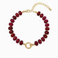 Autumn Marble Bead Clasp Bracelet: Olive