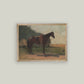Saddled Horse Framed Antique Art: 7x5