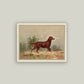 Standing Retriever Framed Antique Art: 6x4