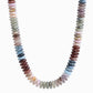 Neutral Color Wide Marble Beaded Necklace: Burgundy