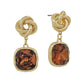 Topaz Crystal Stone and Knotted 1.5" Earring