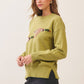 CW2679-Flying Duck Intarsia Crew Neck Sweater: Green / S