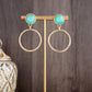 Gold Dipped Hoop Earrings with Faceted Stone – Color Pop Glow: Soft Ivory