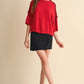 SHORT SLV SWEATER W CONTRAST BLANKET STITCH MSW11471: OLIVE TAUPE / L