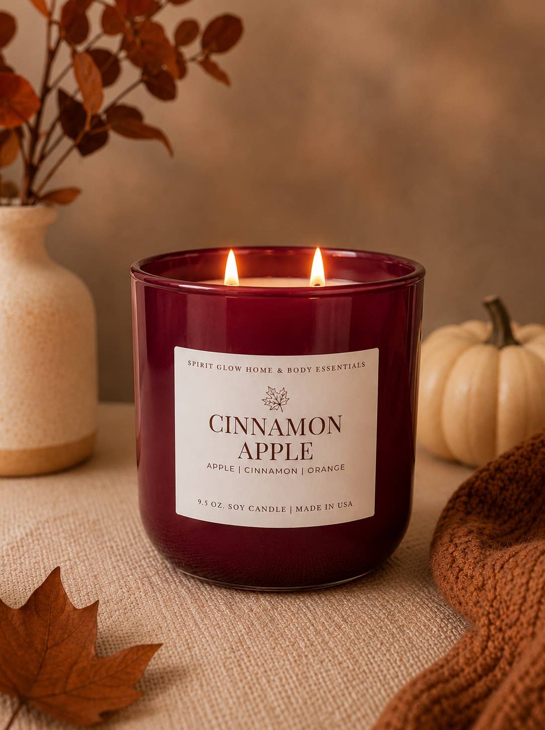 Cinnamon Apple - 9.5oz. Soy Wax Candle