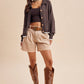 BEAGLE KNITTED CARDIGAN: DUSTED OLIVE / L