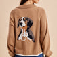 BEAGLE KNITTED CARDIGAN: DUSTED OLIVE / L