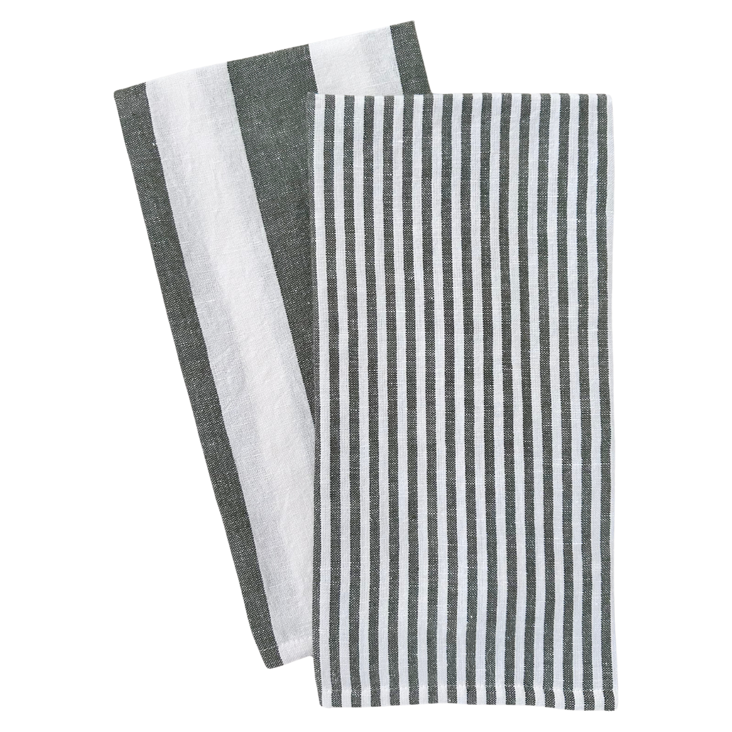 Stripe Tea Towel Set: Green