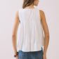 CT9082-Pleated Detail High Low Sleeveless Top: Baby Blue / M