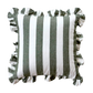 Ruffled Cabana Stripe Pillow Cover Collection: Green