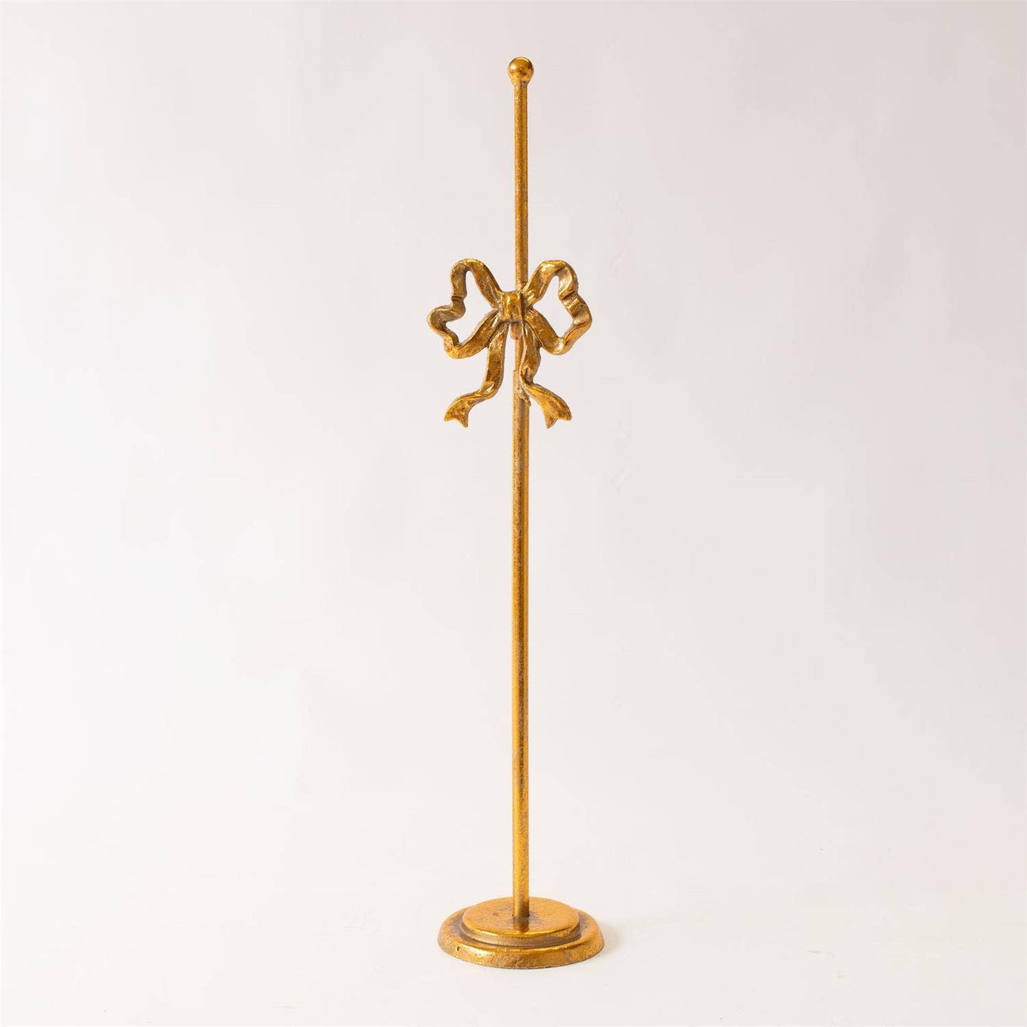 Wreath Stand Gold Finish With Bow