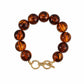 Brown Beaded and Gold Toggle Bracelet