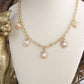 Cabochon Station Charm Necklace - Pearls Turquoise - Petite Glow: Pearl