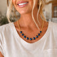 Glass Crystal Gold Dipped Necklace – Color Pop Shine: Smoky Gray