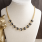Glass Crystal Gold Dipped Necklace – Color Pop Shine: Smoky Gray