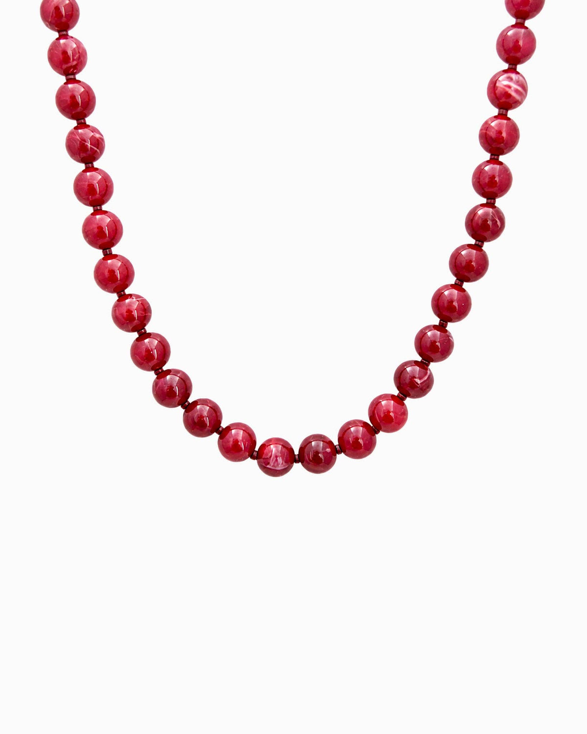 Autumn Marbled Bead Necklace: Dark Multi