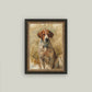 Study of a Hound Framed Antique Art: 5x7