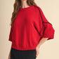 SHORT SLV SWEATER W CONTRAST BLANKET STITCH MSW11471: OLIVE TAUPE / L