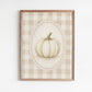 Plaid Pumpkin Fall Art Print: 8"x10"