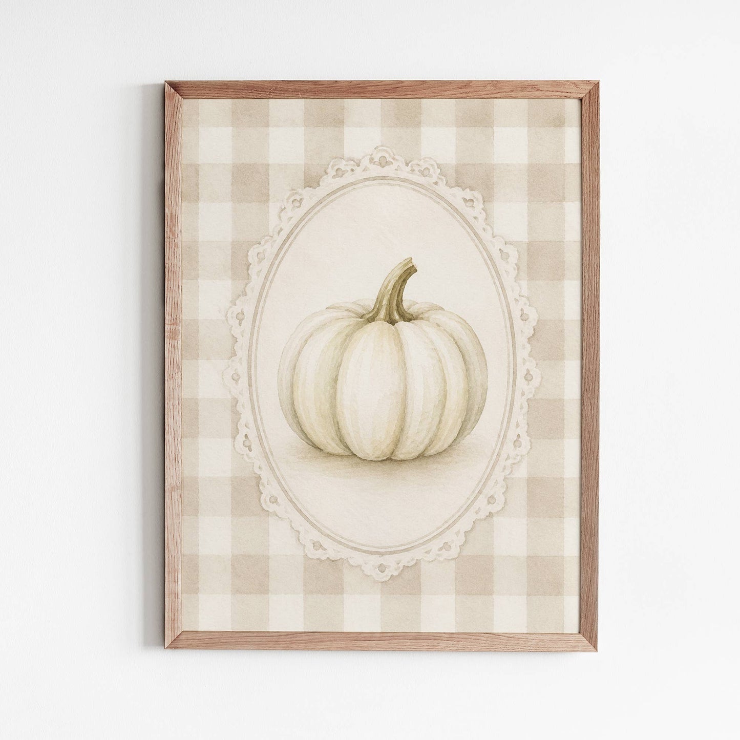 Plaid Pumpkin Fall Art Print: 8"x10"