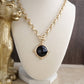 Gold Toggle Pendant Chain Necklace – Color Stone Glow: Soft Ivory
