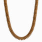 Neutral Color Wide Marble Beaded Necklace: Burgundy