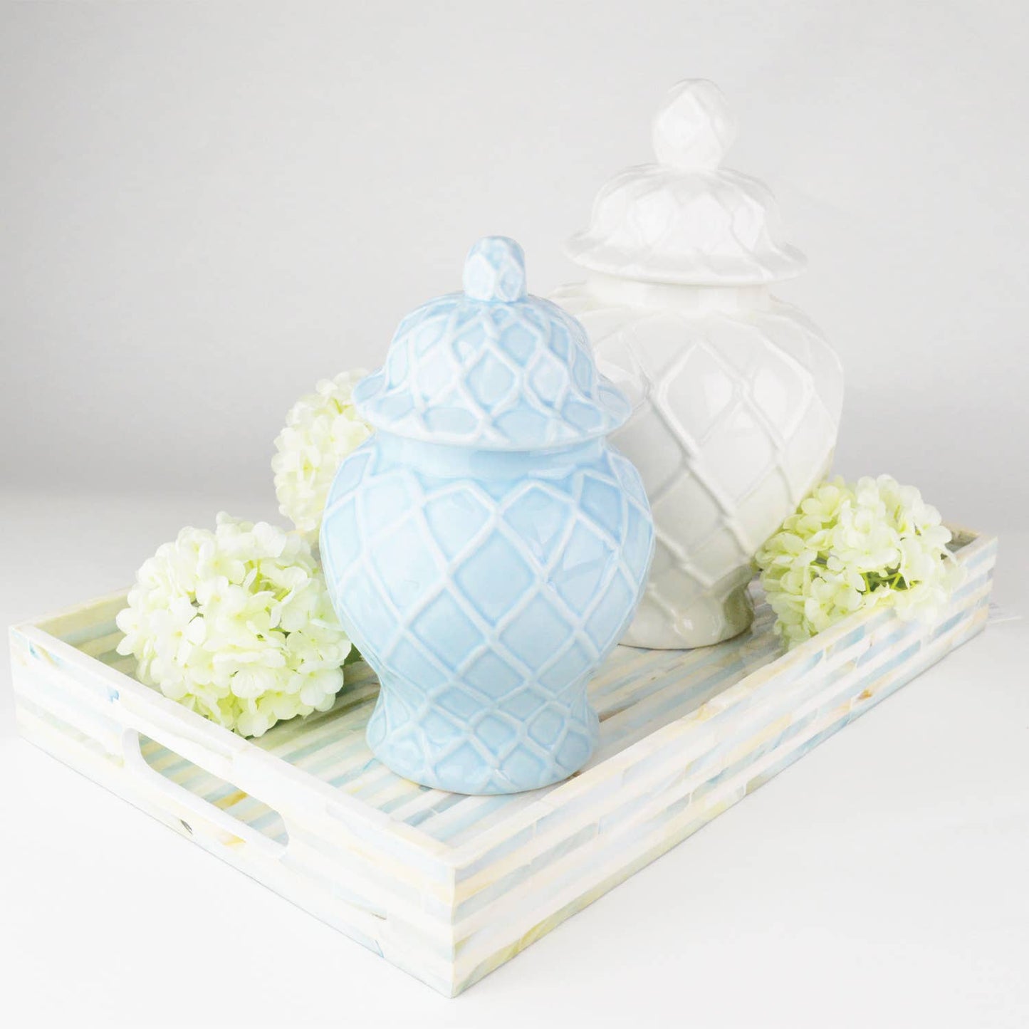 Light Blue Textured Ginger Jar - Small