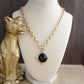 Gold Toggle Pendant Chain Necklace – Color Stone Glow: Soft Ivory