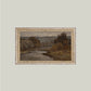 Autumn River Framed Antique Art: 20x11