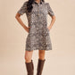 LEOPARD UTILITY MINI DRESS: OLIVE / L