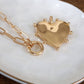 Modern Spiky Heart Paperclip Necklace - Gold Tone