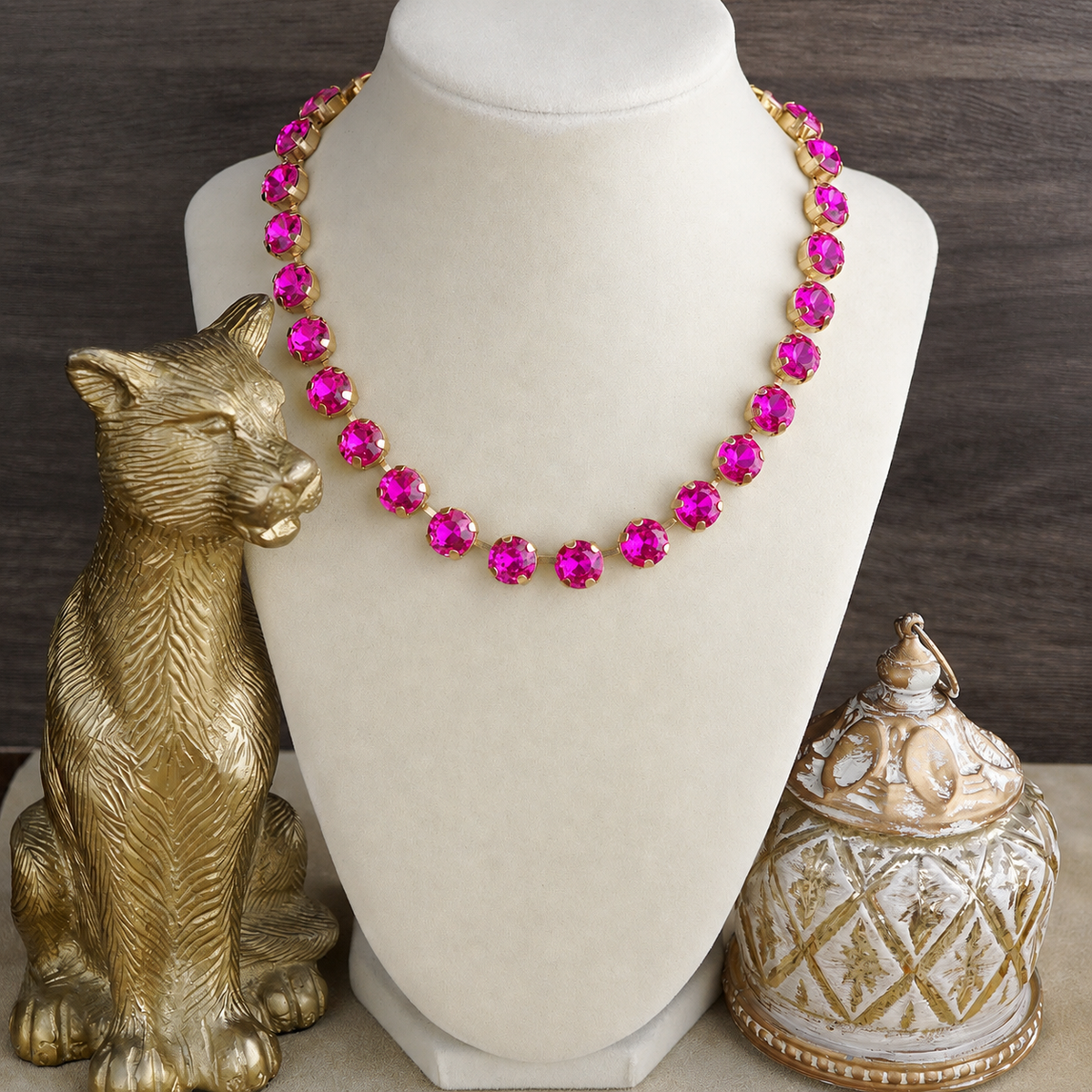 Colorful Glass Crystal Necklace – Color Pop Shine: Neutrals