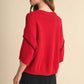 SHORT SLV SWEATER W CONTRAST BLANKET STITCH MSW11471: OLIVE TAUPE / S