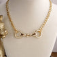 Horse Bit Chain Necklace – Gold Silver - Modern Equestrian Link Necklace: Gold